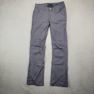 PrAna Pants Womens 2 Charcoal Gray Nylon Camping Hiking Outdoor Straight